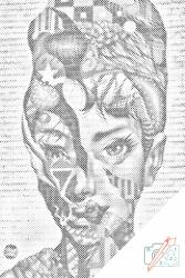  PontPöttyöző - Audrey Hepburn Méret: 40x60cm, Keretezés: Műanyagtáblával, Szín: Kék