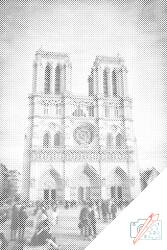 PontPöttyöző - Notre-Dame-székesegyház 3 Méret: 40x60cm, Keretezés: Kartonlemezen, Szín: Fekete
