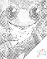  PontPöttyöző - Kis béka Méret: 40x50cm, Keretezés: Kartonlemezen, Szín: Piros