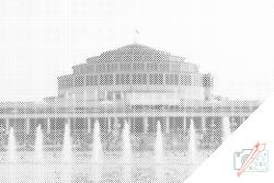  PontPöttyöző - Centenáriumi Csarnok, Wrocław, Lengyelország Méret: 40x60cm, Keretezés: Kartonlemezen, Szín: Piros