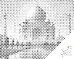 PontPöttyöző - Meseszép Taj Mahal Méret: 40x50cm, Keretezés: Fatáblával, Szín: Zöld