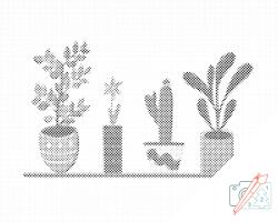  PontPöttyöző - Szobavirágok Méret: 30x40cm, Keretezés: Műanyagtáblával, Szín: Piros