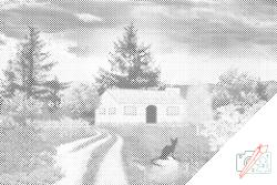  PontPöttyöző - Ház a természet lágy ölén Méret: 40x60cm, Keretezés: Műanyagtáblával, Szín: Piros