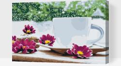  Festés számok szerint - Egy csésze tea egy téli délutánon Méret: 40x60cm, Keretezés: Műanyagtáblával