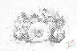 PontPöttyöző - Virágcsokor rózsaszín virágokkal Méret: 40x60cm, Keretezés: Műanyagtáblával, Szín: Zöld