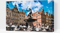  Festés számok szerint - Neptun-kút, Gdansk, Lengyelország Méret: 40x60cm, Keretezés: Műanyagtáblával
