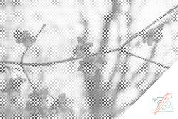  PontPöttyöző - Virágzó fa Méret: 40x60cm, Keretezés: Kartonlemezen, Szín: Piros