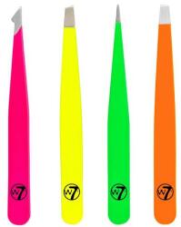 W7 Set pensete - W7 Glow Getter Neon Tweezer Set 4 buc