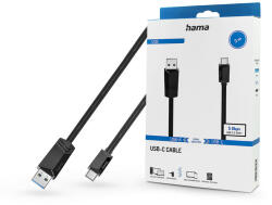 Hama USB-A - Type-C adat- és töltőkábel 3 m-es vezetékkel - HAMA USB-A - USB-C Cable - fekete - nextelshop