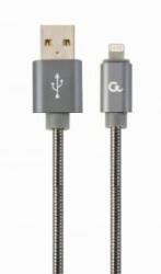 Gembird 8-pin - USB-A adat- és töltőkábel 2m metálszürke (CC-USB2S-AMLM-2M-BG)