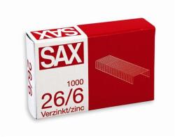 Sax Tűzőkapocs, 26/6, cink, SAX, 1000db/doboz (7330036000) - nyomtassingyen