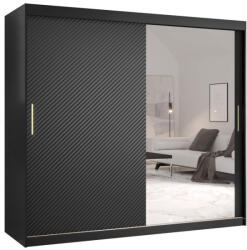  RIFLO Slim II tükrös ruhásszekrény 180/200 - fekete Méret: 200