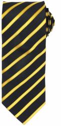 Premier Workwear Cravată cu dungi Sports Stripe - Neagră / aurie (PR784-1000213243)