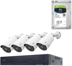 PNI Kit supraveghere video PNI House IPMAX POE Five, NVR cu 4 porturi POE, ONVIF si 4 camere cu IP 5MP, de exterior, Power o (PNI-IPMAX5-1)