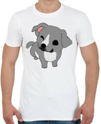 printfashion Amstaff/pitbull kutyus (szürke) - Férfi póló - Fehér (13883477)