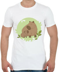 printfashion Capybara és kicsinye - Férfi póló - Fehér (13887275)