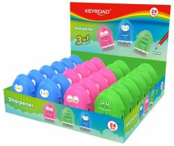 Keyroad Rocky Docky 1 Lyukú Hegyező Radírral és Porkefével (KR972128)