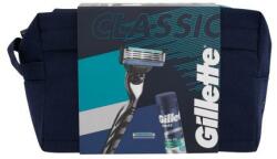 Gillette Mach3 set cadou Aparat de ras Mach3 1 buc + cap de rezerva Mach3 1 buc + gel de ras Series Sensitive Shave Gel 200 ml + geantă cosmetică M