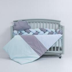 My Kids Lenjerie MyKids 6 piese Gray-Blue fara baldachin 120x60 cm (00081659)