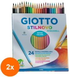 GIOTTO Set 2 x 24 Creioane Acuarelabile, Stilnovo Giotto (CUL-2xFL0255800)