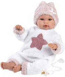 Llorens Llorens: Újszülött síró lány baba csillagmintás plüss pizsamában 36cm (63648L) - innotechshop