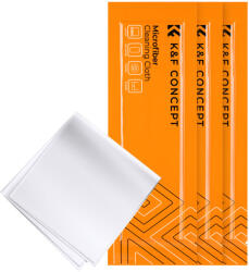 K&F Concept objektív tisztító mikroszálas kendő 15x15cm (3db) - Fehér (SKU.1683)