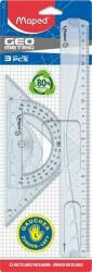 Maped Vonalzókészlet, műanyag, 3 darabos, balkezes, MAPED (3 db) (IMA897118)