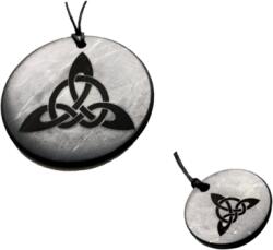  Pandantiv Shungit Rusia cu Simbolul Trinitati Triquetra- Protectie EMF 50x50x3-4 mm - 1 Buc