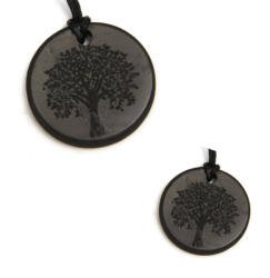  Pandantiv Shungit Rusia cu Arborele Vietii - Protectie EMF 30x30x3-4 mm - 1 Buc - concepttropic - 84,00 RON