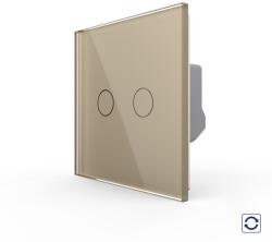 LIVOLO Intrerupator Dublu cu Revenire, Contact Uscat cu Touch LIVOLO - Serie Noua - culoare auriu