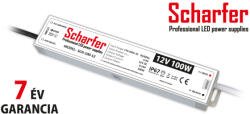Scharfer LED tápegység fémházas IP67 7év garancia 12V 100W (SCH-100-12)