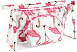 Ecarla Trusă cosmetică pentru femei 3în1 Flamingo, albă - Ecarla