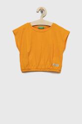 Benetton gyerek pamut póló narancssárga - narancssárga 170