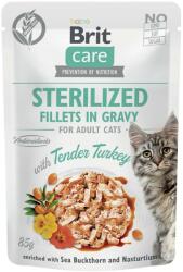 Brit CARE Fillets in Gravy Pouch Sterilized Tender Turkey 24x85g Hrana umeda cu curcan pentru pisici sterilizate