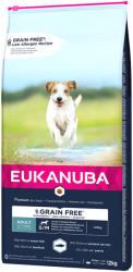 EUKANUBA Eukanuba Pachet economic: 2 x saci - Grain Free Adult Small / Medium Breed Somon (2 12 kg)