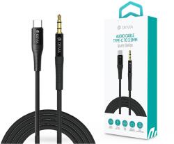 DEVIA 3, 5 mm jack - Type-C audio kábel 1 m-es vezetékkel - Devia Series iPure AUX Audio Cable - black (ST365683) (ST365683)