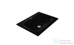 LunArt Timo 600 60x45 cm-es beépíthető öntöttmárvány mosdó túlfolyó nélkül, fekete kvarc 5999123006615 (5999123006615)