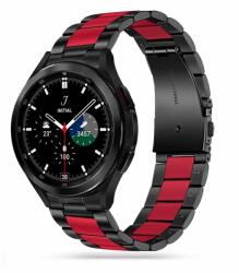 Samsung Galaxy Watch6 / Watch6 Classic okosóra fémszíj - fekete/piros fémszíj