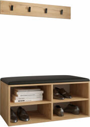  MIRO cipőtároló pad fali ruhaakasztóval - craft tölgy (SB83313)