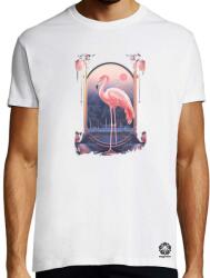 Magnolion Deco rózsaszín flamingó póló