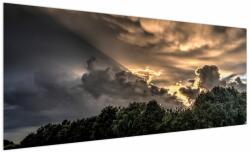 Mivali Tablou cu nori și pădure, dintr-o bucată 250x125 cm (V020964V250125)