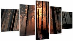 Mivali Tablou cu pădure întunecată (cu ceas), din cinci bucăți 150x80 cm cu ceas (V020379V15080C)