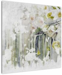 Mivali Tablou - Flori albe, vintage, dintr-o bucată 70x70 cm (V022775V7070)