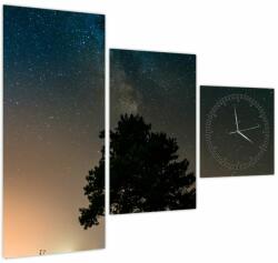 Mivali Tablou cu cerul nocturn și copaci (cu ceas), din trei bucăți 90x70 cm cu ceas (V020879V9070C)