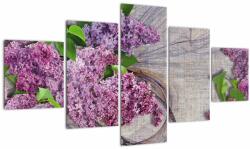 Mivali Tablou - Flori de liliac, din cinci bucăți 125x70 cm (V022447V12570)