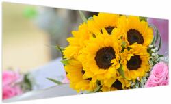 Mivali Tablou cu buchetul miresii de floarea soarelui, dintr-o bucată 250x125 cm (V020261V250125)