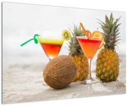 Mivali Tablou cu ananas și pahare pe plajă, dintr-o bucată 90x60 cm (V021220V9060)