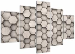 Mivali Tablou - Hexagoane design beton, din cinci bucăți 150x105 cm (V023125V150105)