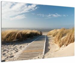 Mivali Tablou - Plaja cu nisip de pe insula Langeoog, Germania, dintr-o bucată 90x60 cm (V023268V9060)