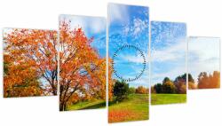 Mivali Tablou - Peisaj de toamnă (cu ceas), din cinci bucăți 150x80 cm cu ceas (V022539V15080C)